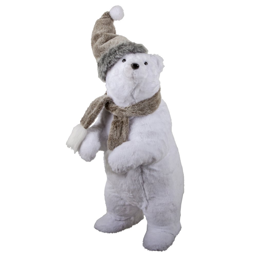[0682861] polar bear with scarf and hat