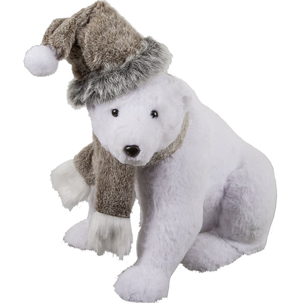 ours polaire avec écharpe et bonnet