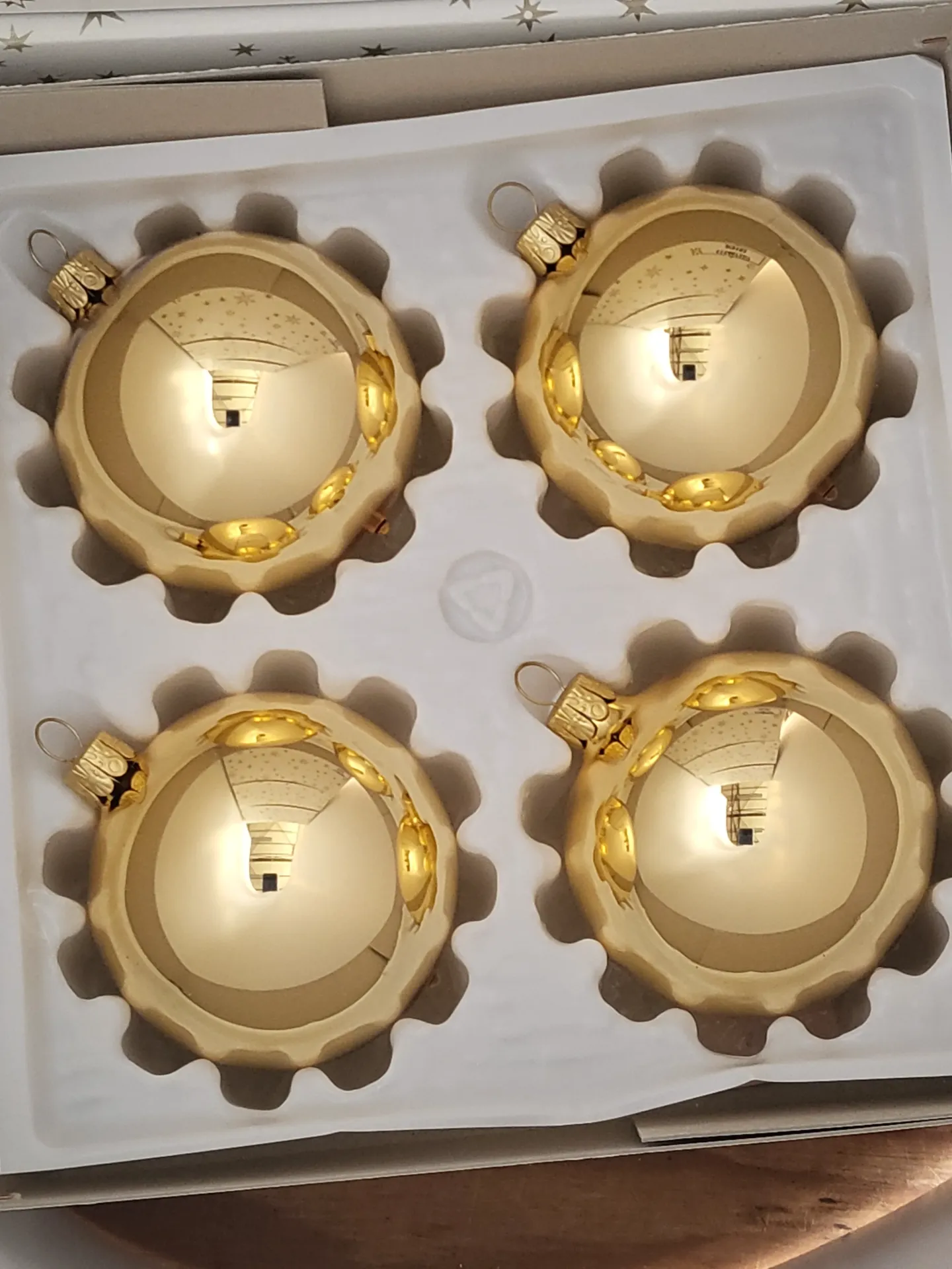 kerstbol goud, 4st.
