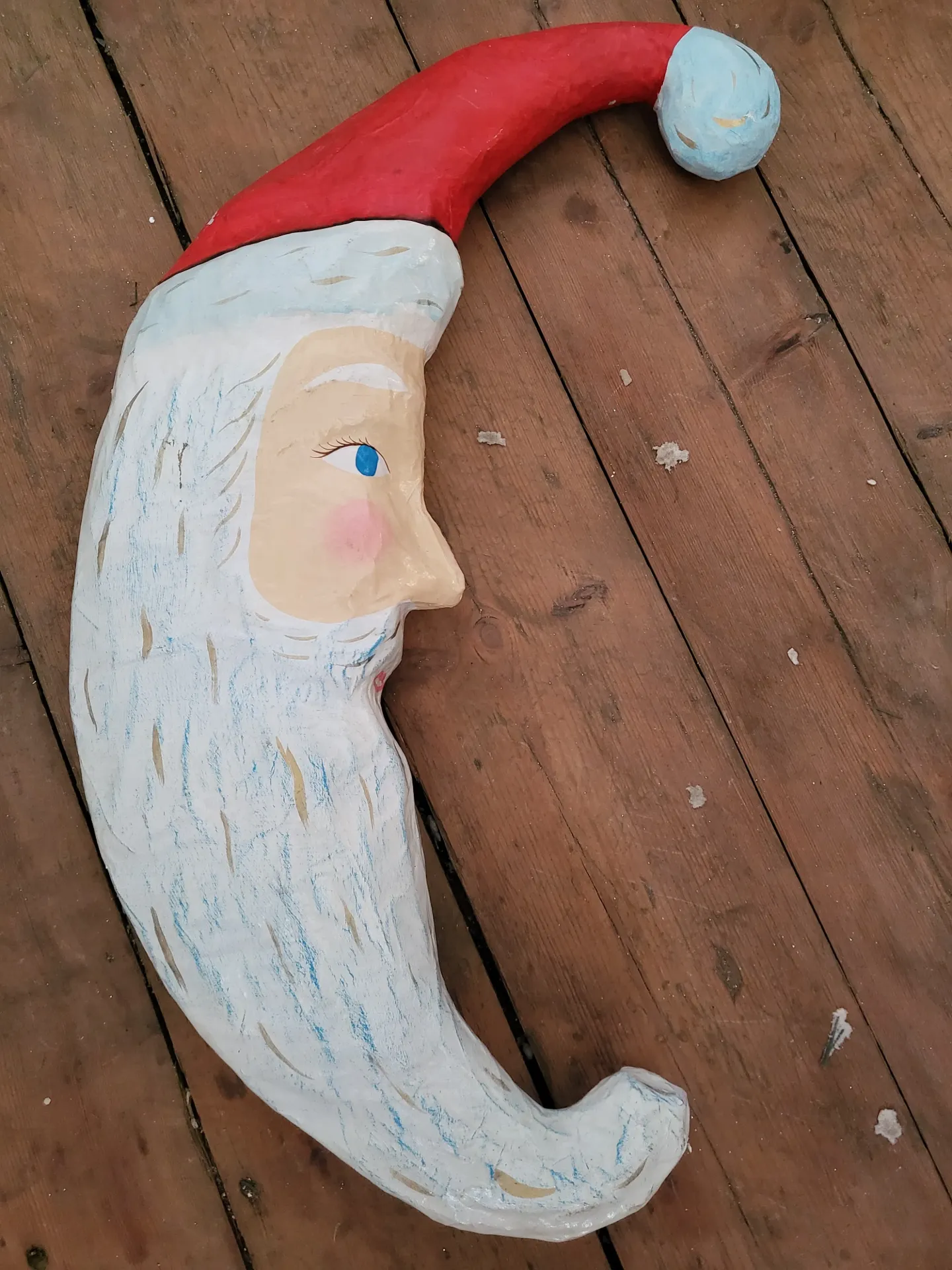 kerstman-maan pap.maché