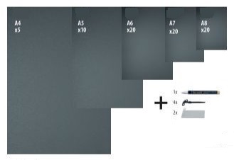 krijtbordjes (set) (wit, DIN A4 - 297x210mm)