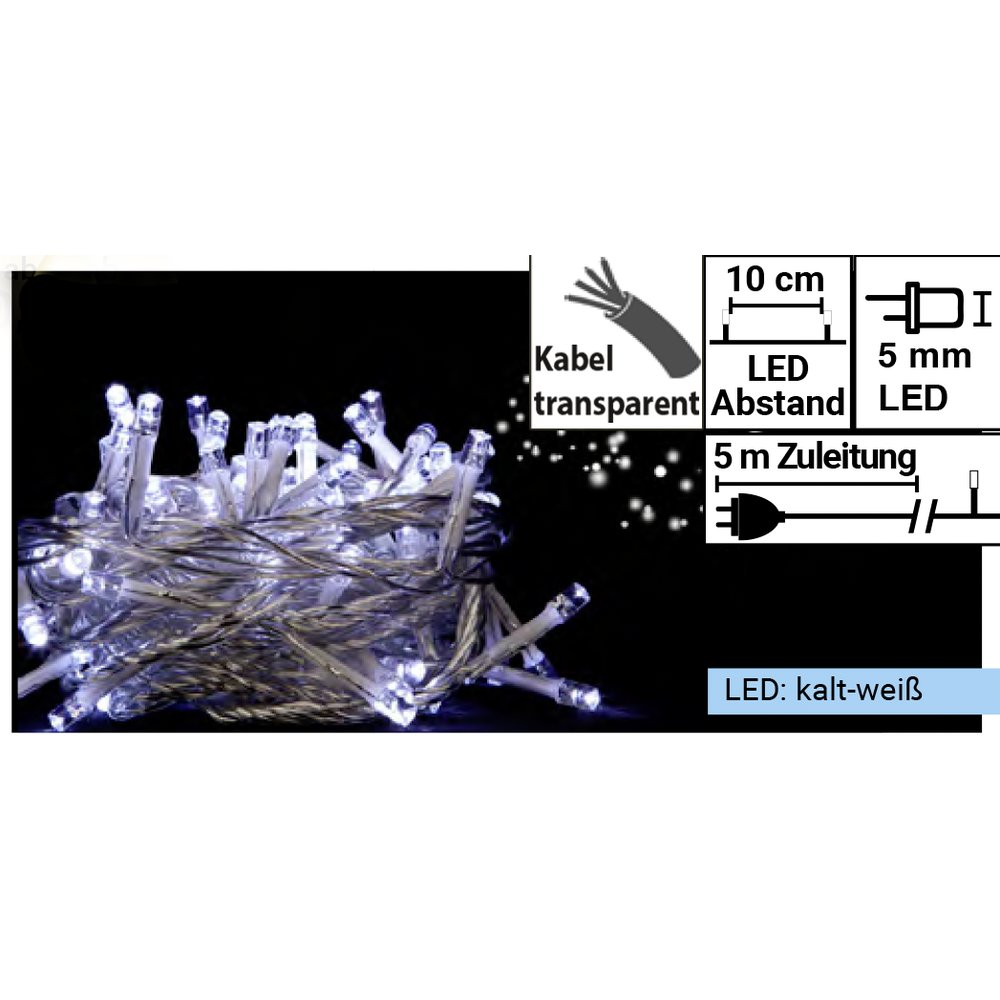 [0696179] lichtguirlande LED 100 (LED koud wit/kabel transp.)