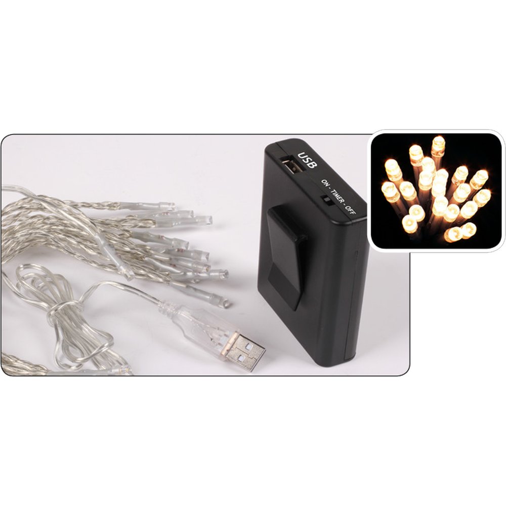 lichtguirlande LED 20 - batterijen + USB