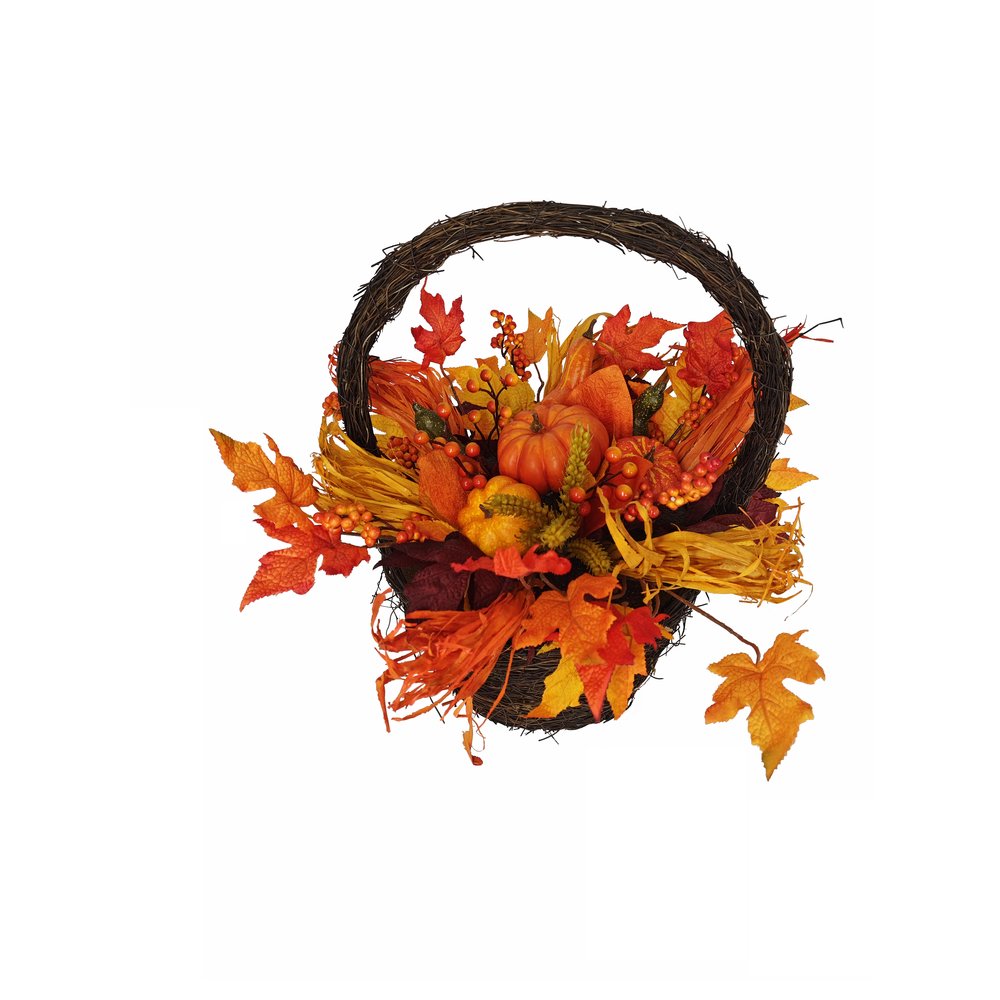 [0684457] basket with autumn-deco