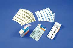 self-adhesive label with number