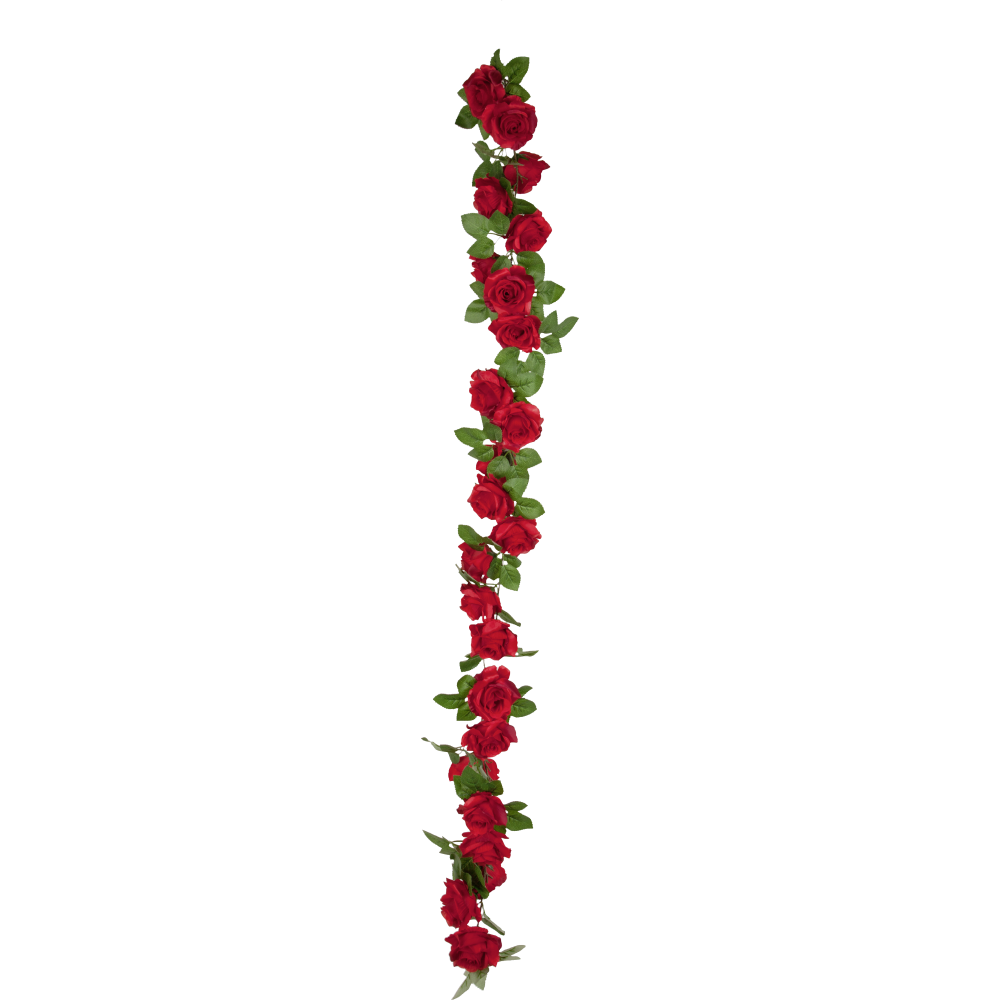 [0685683] garland with roses (green/red)