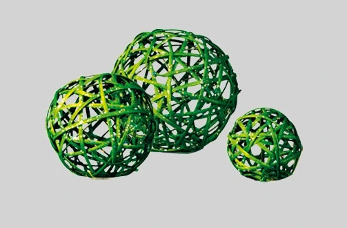 lot de 3 boules de rotin