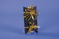 [0023868] bow ribbon 'raphia' (gold, 140mm)