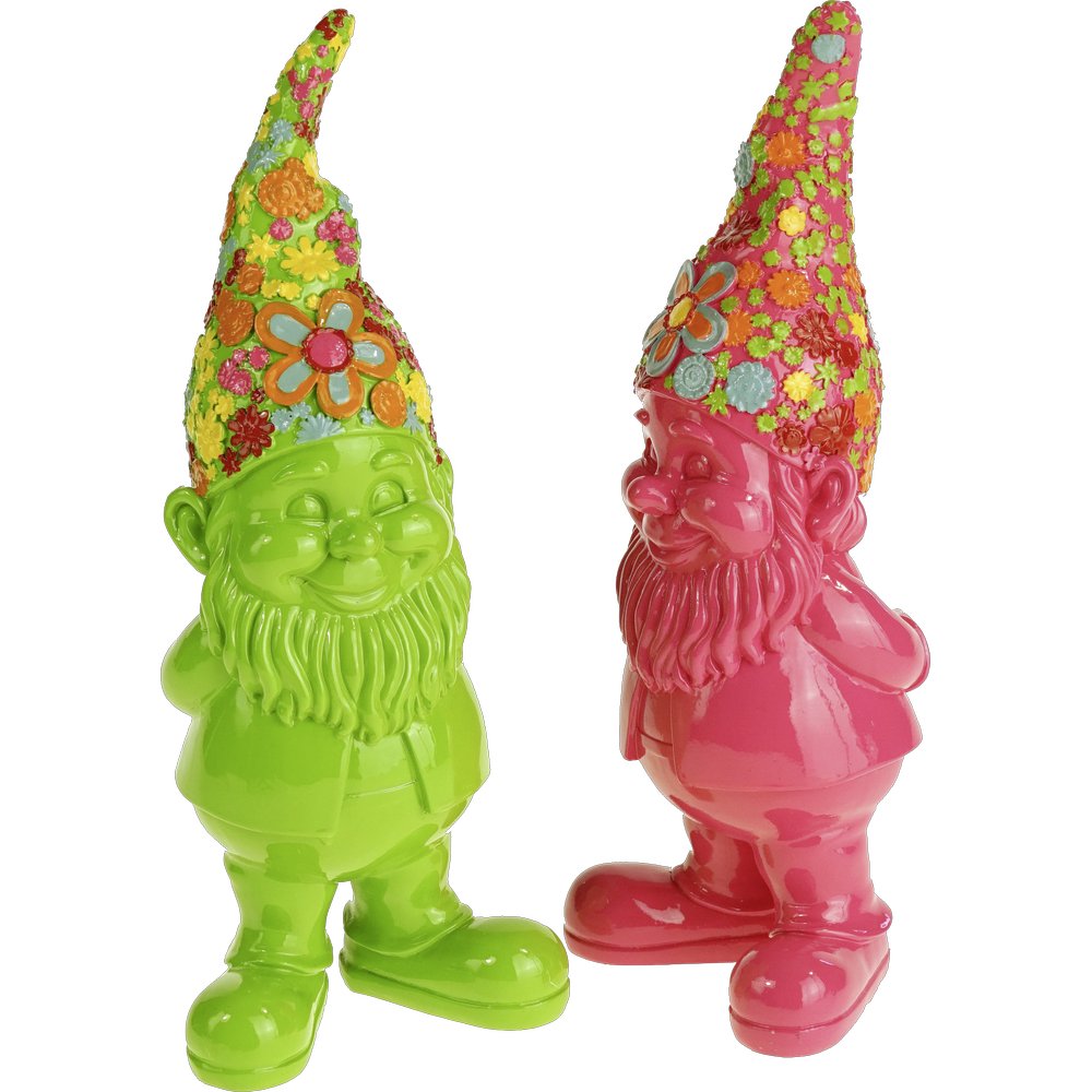 [1020605] garden gnome flower power (12xh.30x9,5cm)