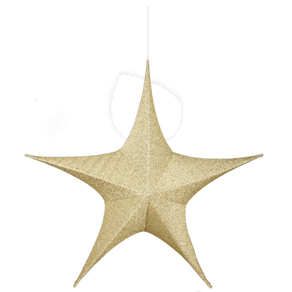 [0687716] foldable star 'shiny' (gold, 110x38cm)