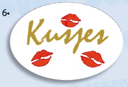 étiquettes de voeux 'kusjes'