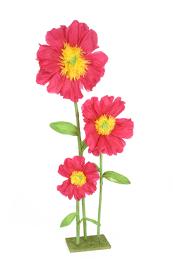 3 fleurs sur plaque