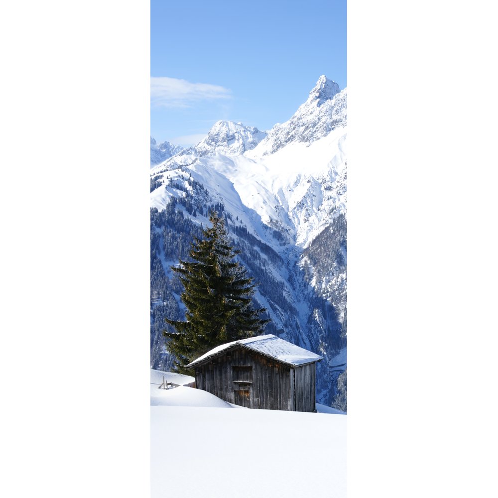 [0683895] banner berg, hut, sneeuw