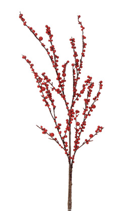 branch with berries (brown/white, 100cm, plastic)