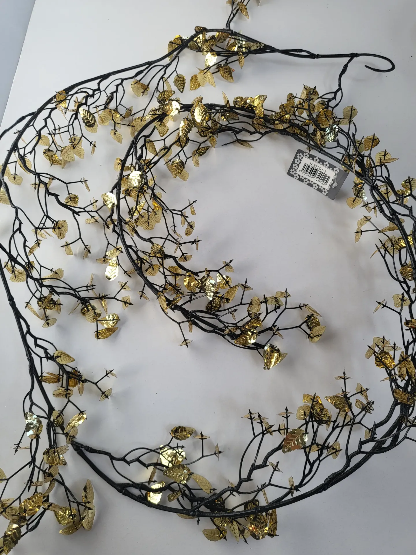 metallic leaf garland