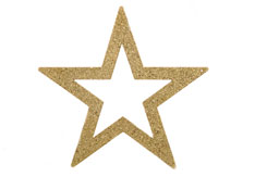[0682462] contour star with glitter (gold, 10cm)