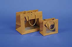 [0073088] draagtas papier 'chic nature' met venster (16+8x14cm)