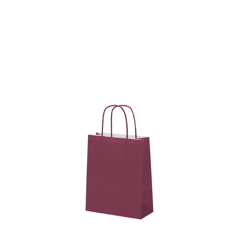 [0058825] paper bag 'colours' (eggplant, 18+8x22cm)