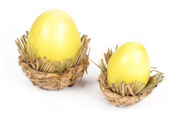 [0686236] oeuf dans nid (jaune, Ø16xh.16cm)
