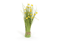 botte d'herbe avec fleurs
