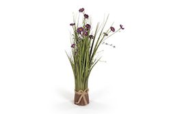 botte d'herbe avec fleurs
